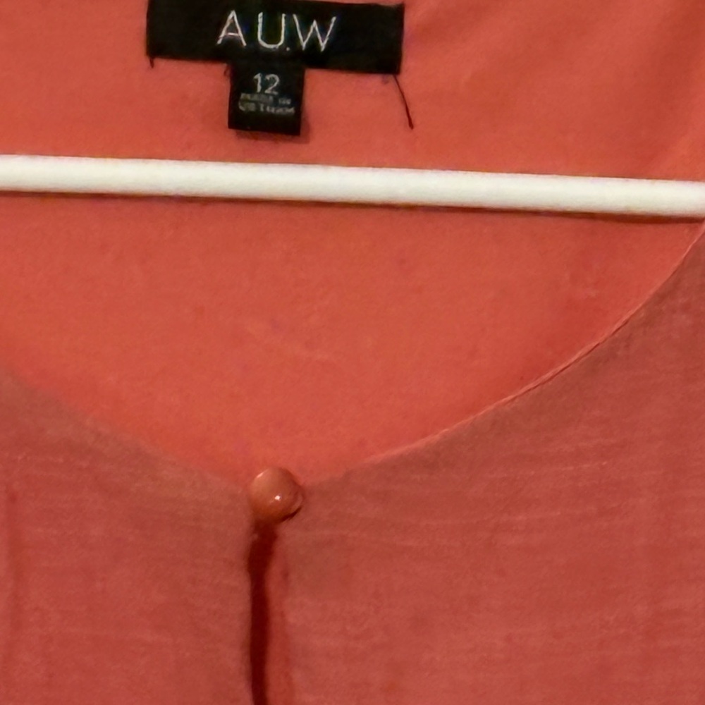 Women’s AUW Rust Midi Dress with Tie Waist - Picture 4 of 5